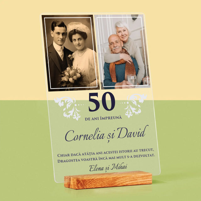 Colaj De Fotografii: Ani De Zile Împreună - Imprimare Pe Sticlă Acrilică (Verticală)