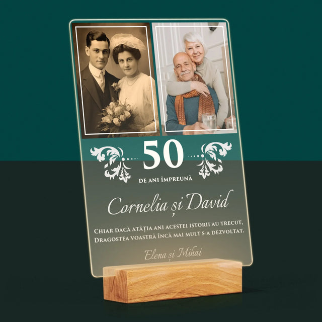 Colaj De Fotografii: Ani De Zile Împreună - Imprimare Pe Sticlă Acrilică (Verticală)