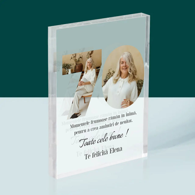 Cuvânt Din Fotografii: 70 Zi De Naștere - Bloc Acrilic