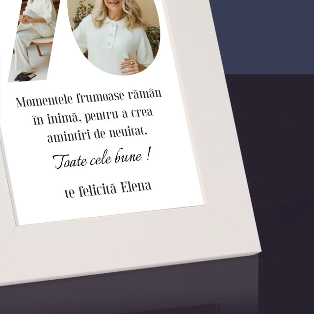 Cuvânt Din Fotografii: 70 Zi De Naștere - Ramă Pentru Fotografii (Horizontală)