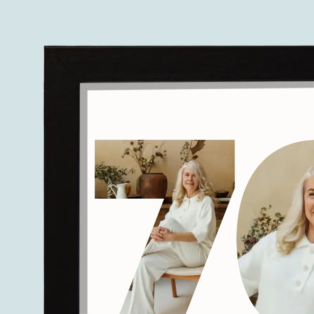 Cuvânt Din Fotografii: 70 Zi De Naștere - Imprimare Cu Ramă 20X40 (Horizontală)