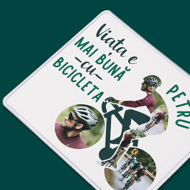 Formă Din Fotografii: Viața E Mai Bună Cu Bicicleta - Mouse Pad