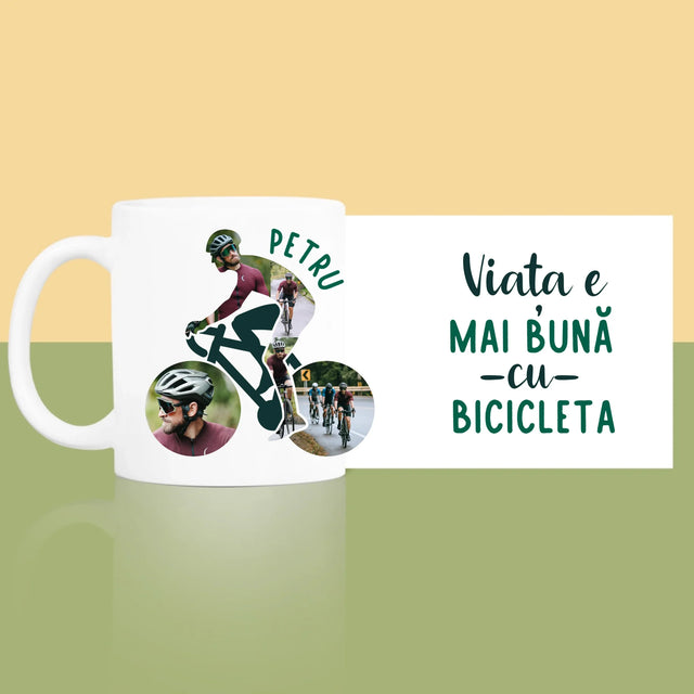 Formă Din Fotografii: Viața E Mai Bună Cu Bicicleta - Cană