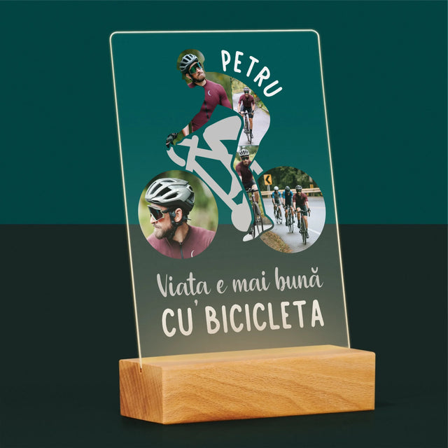 Formă Din Fotografii: Viața E Mai Bună Cu Bicicleta - Imprimare Pe Sticlă Acrilică (Verticală)