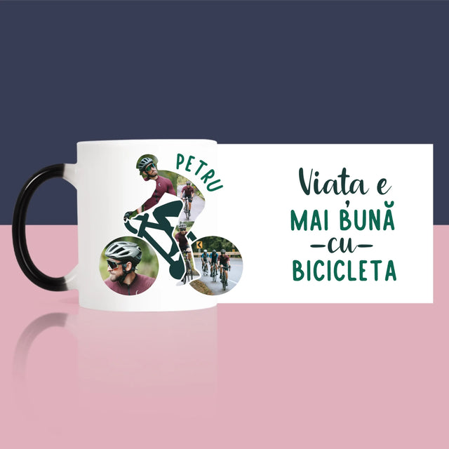 Formă Din Fotografii: Viața E Mai Bună Cu Bicicleta - Cană