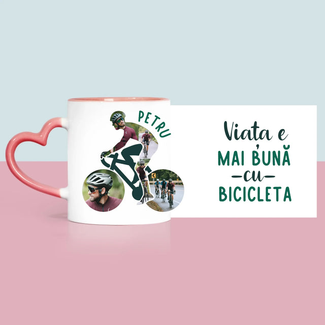 Formă Din Fotografii: Viața E Mai Bună Cu Bicicleta - Cană