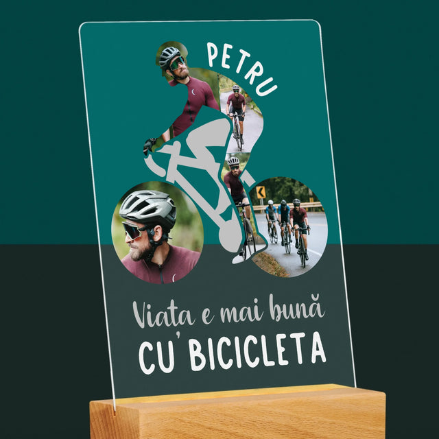 Formă Din Fotografii: Viața E Mai Bună Cu Bicicleta - Imprimare Pe Sticlă Acrilică (Verticală)