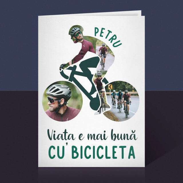 Formă Din Fotografii: Viața E Mai Bună Cu Bicicleta - Card Cu Felicitări