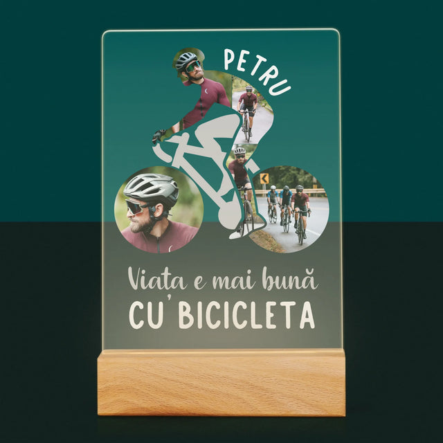 Formă Din Fotografii: Viața E Mai Bună Cu Bicicleta - Imprimare Pe Sticlă Acrilică (Verticală)