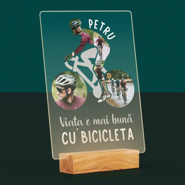Formă Din Fotografii: Viața E Mai Bună Cu Bicicleta - Imprimare Pe Sticlă Acrilică (Verticală)