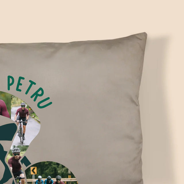 Formă Din Fotografii: Viața E Mai Bună Cu Bicicleta - Pernă (Cu Fotografie)