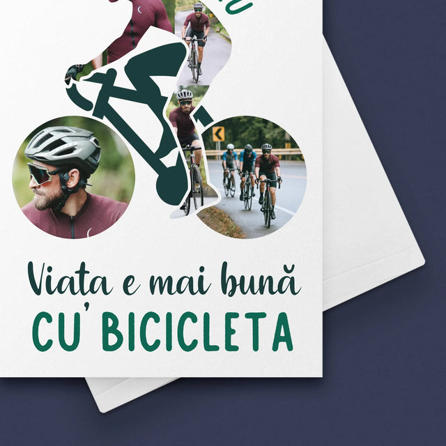 Formă Din Fotografii: Viața E Mai Bună Cu Bicicleta - Card Cu Felicitări