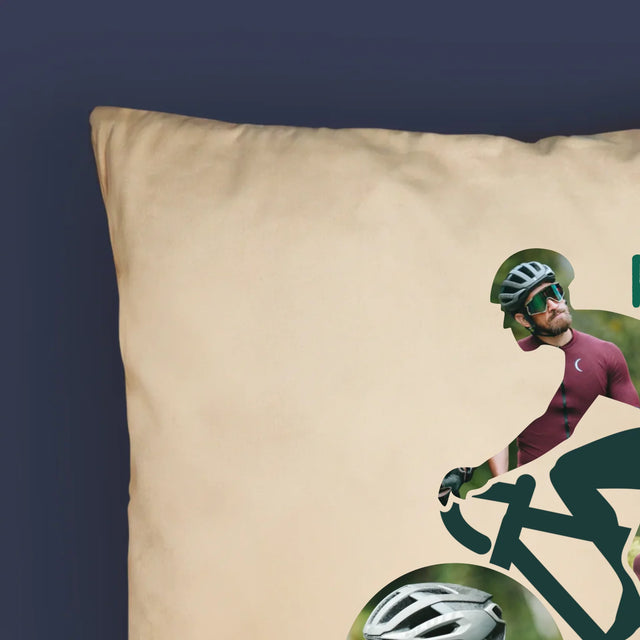 Formă Din Fotografii: Viața E Mai Bună Cu Bicicleta - Pernă (Cu Fotografie)