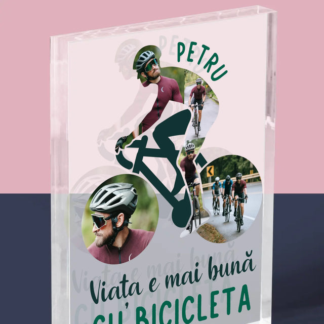 Formă Din Fotografii: Viața E Mai Bună Cu Bicicleta - Bloc Acrilic