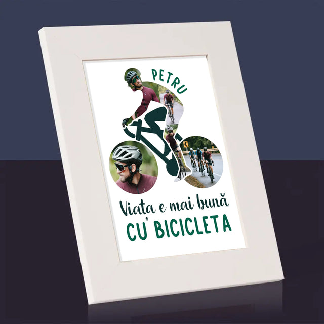 Formă Din Fotografii: Viața E Mai Bună Cu Bicicleta - Ramă Pentru Fotografii (Horizontală)