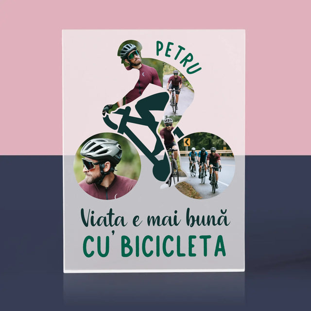 Formă Din Fotografii: Viața E Mai Bună Cu Bicicleta - Bloc Acrilic