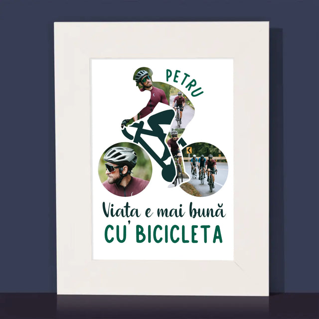 Formă Din Fotografii: Viața E Mai Bună Cu Bicicleta - Ramă Pentru Fotografii (Horizontală)