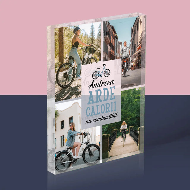 Colaj De Fotografii: Arde Calorii, Dar Nu Combustibil - Bloc Acrilic