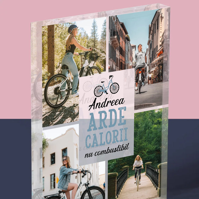 Colaj De Fotografii: Arde Calorii, Dar Nu Combustibil - Bloc Acrilic