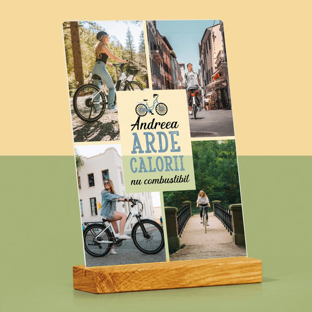 Colaj De Fotografii: Arde Calorii, Dar Nu Combustibil - Imprimare Pe Sticlă Acrilică (Verticală)