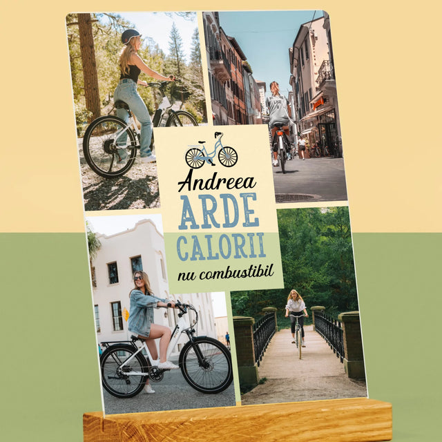 Colaj De Fotografii: Arde Calorii, Dar Nu Combustibil - Imprimare Pe Sticlă Acrilică (Verticală)