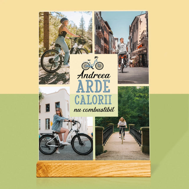 Colaj De Fotografii: Arde Calorii, Dar Nu Combustibil - Imprimare Pe Sticlă Acrilică (Verticală)