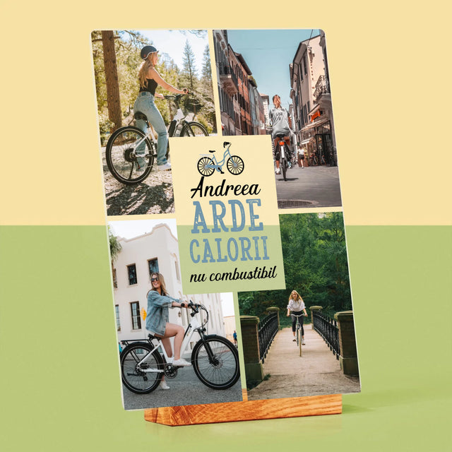 Colaj De Fotografii: Arde Calorii, Dar Nu Combustibil - Imprimare Pe Sticlă Acrilică (Verticală)