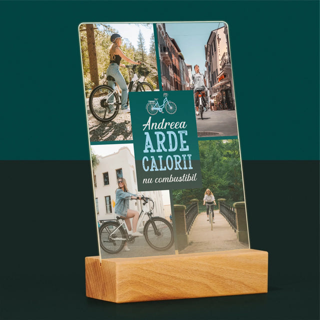 Colaj De Fotografii: Arde Calorii, Dar Nu Combustibil - Imprimare Pe Sticlă Acrilică (Verticală)