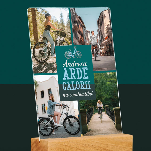 Colaj De Fotografii: Arde Calorii, Dar Nu Combustibil - Imprimare Pe Sticlă Acrilică (Verticală)