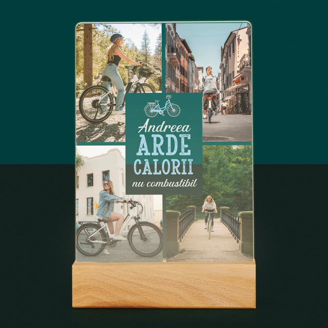 Colaj De Fotografii: Arde Calorii, Dar Nu Combustibil - Imprimare Pe Sticlă Acrilică (Verticală)