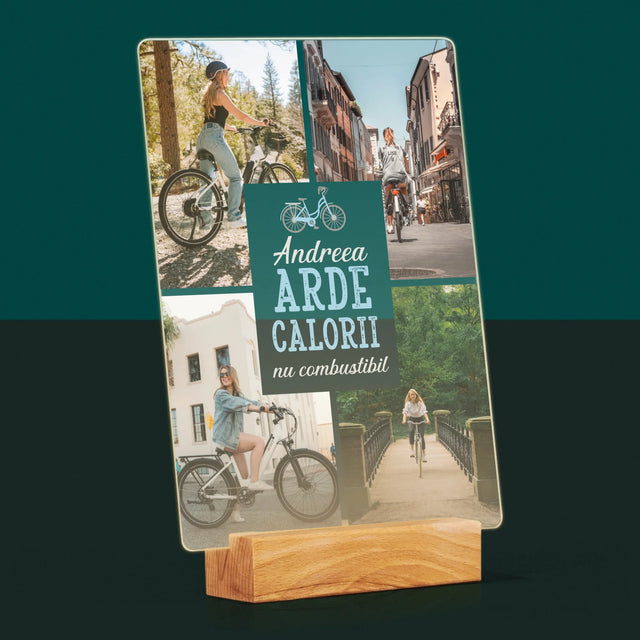 Colaj De Fotografii: Arde Calorii, Dar Nu Combustibil - Imprimare Pe Sticlă Acrilică (Verticală)