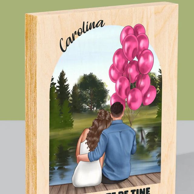 Creator De Personaj: Ea Și El - Imprimare Pe Lemn ( Verticală)