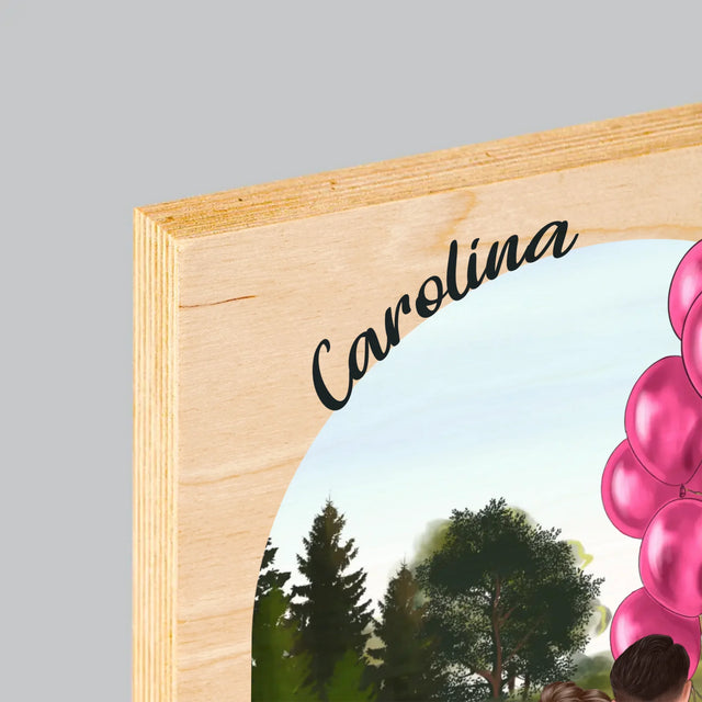 Creator De Personaj: Ea Și El - Imprimare Pe Lemn ( Verticală)