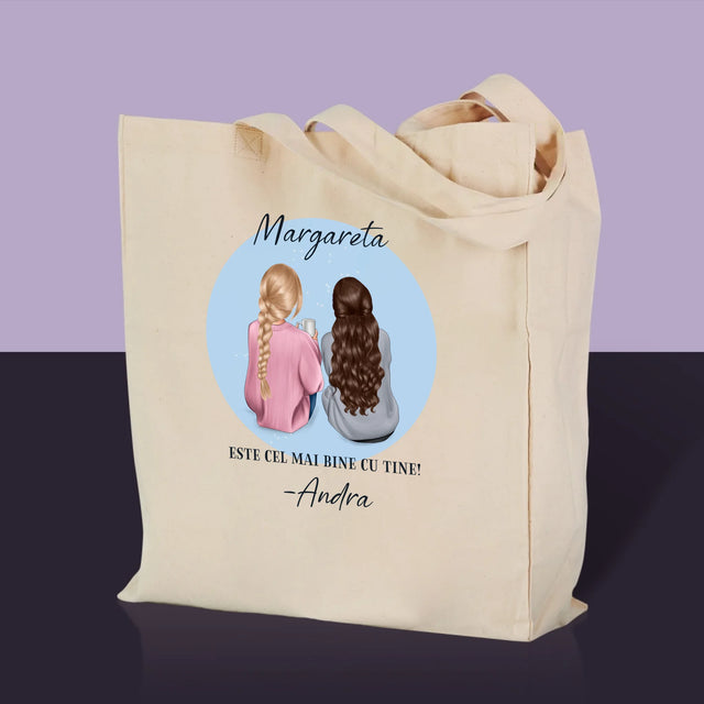 Creator de personaje: Prieteni - Geantă de pânză imprimată | RO