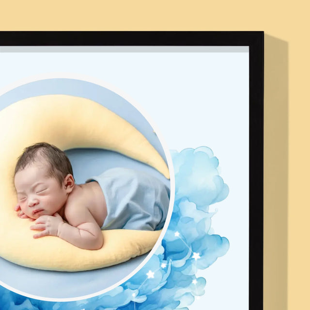 Certificat De Naștere: Zodiac Baiat - Imprimare Cu Ramă 30X40 (Verticală)