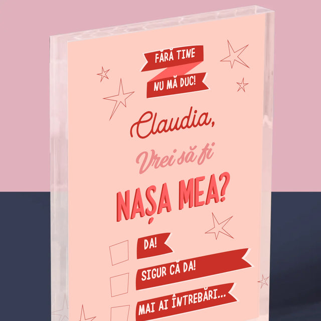 Numele Și Semnătura: Fără Tine Nu Mă Duc - Bloc Acrilic