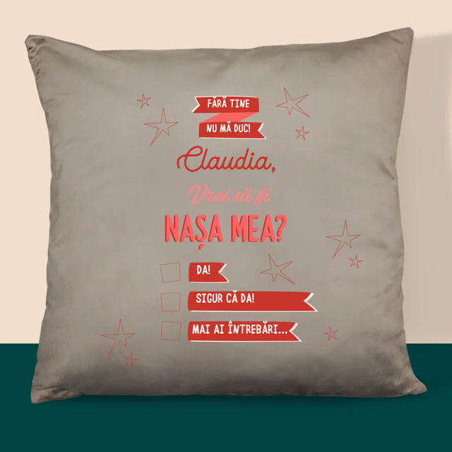 Numele Și Semnătura: Fără Tine Nu Mă Duc - Pernă (Cu Fotografie)