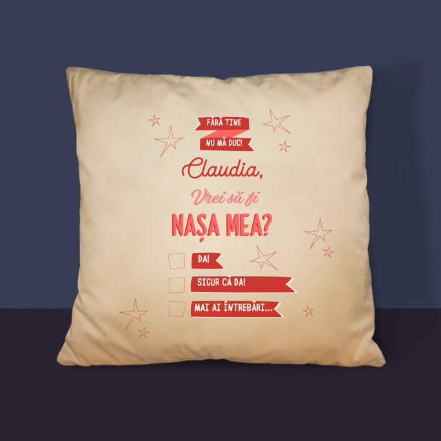 Numele Și Semnătura: Fără Tine Nu Mă Duc - Pernă (Cu Fotografie)