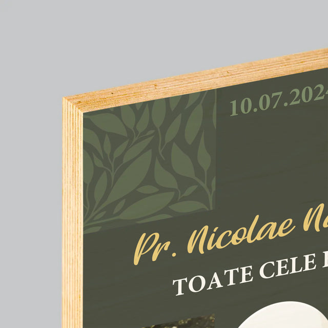 Colaj De Fotografii: Toate Cele Mai Bune Urări - Imprimare Pe Lemn ( Verticală)