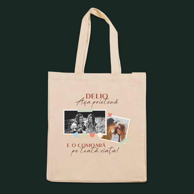 Colaj De Fotografii: Prietena E O Comoară - Sacoșă De Pânză