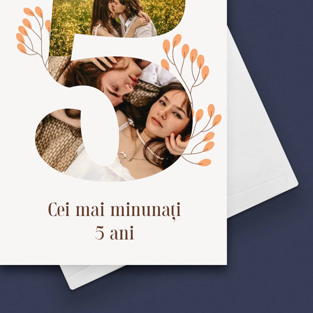 Colaj De Fotografii: A 5 Aniversare - Card Cu Felicitări