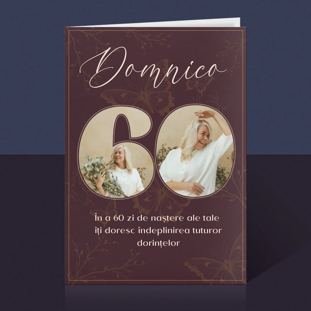Colaj De Fotografii: A 60 Zi De Naștere - Card Cu Felicitări