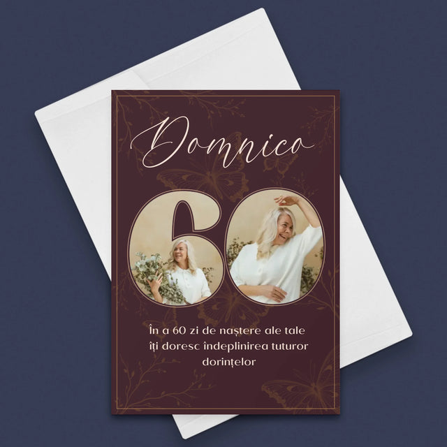 Colaj De Fotografii: A 60 Zi De Naștere - Card Cu Felicitări