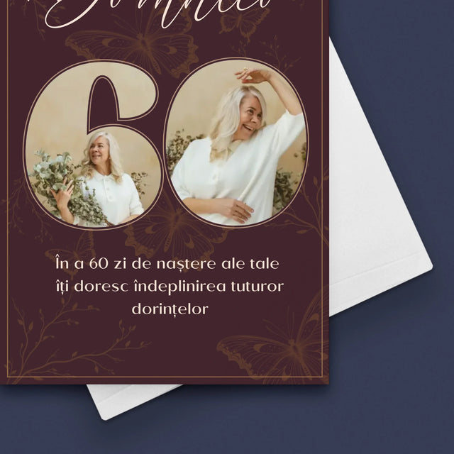 Colaj De Fotografii: A 60 Zi De Naștere - Card Cu Felicitări