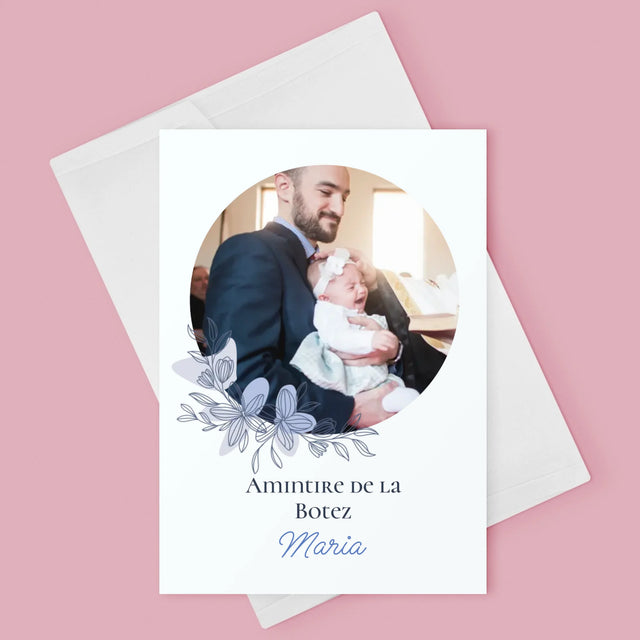 Fotografie Si Semnătură: Amintire De La Botez - Card Cu Felicitări