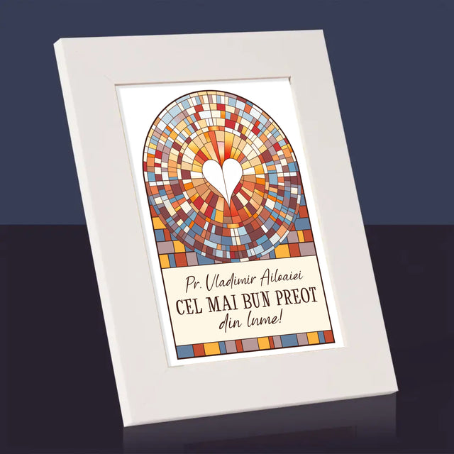 Numele Și Semnătura: Cel Mai Bun Preot Din Lume - Ramă Pentru Fotografii (Horizontală)