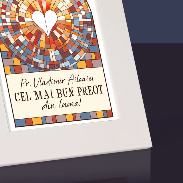 Numele Și Semnătura: Cel Mai Bun Preot Din Lume - Ramă Pentru Fotografii (Horizontală)