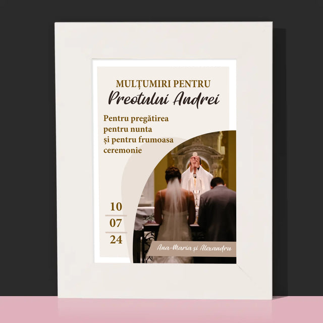 Fotografie Si Semnătură: Mulțumim Pentru Nunta Noastră - Ramă Pentru Fotografii (Horizontală)