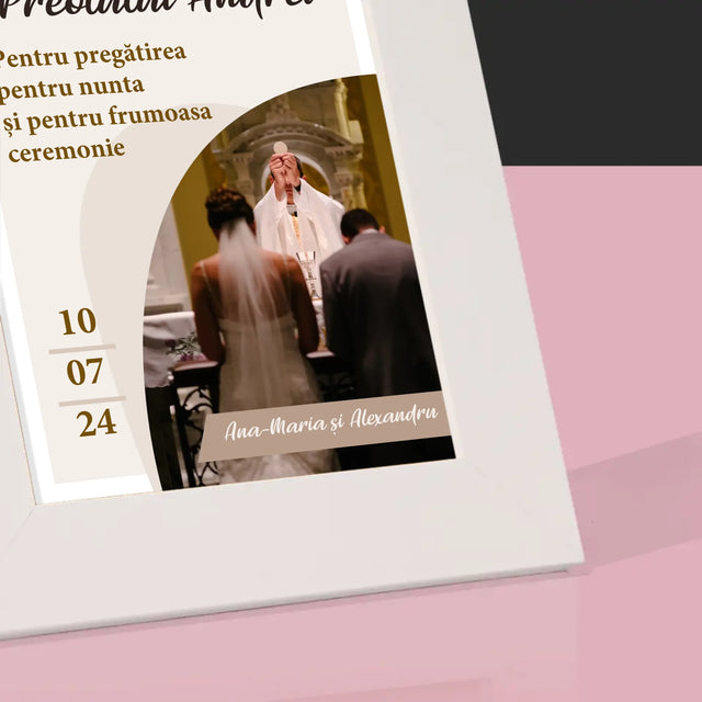 Fotografie Si Semnătură: Mulțumim Pentru Nunta Noastră - Ramă Pentru Fotografii (Horizontală)