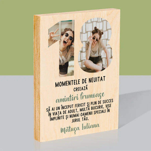 Cuvânt Din Fotografii: 18 De Ani - Imprimare Pe Lemn ( Verticală)